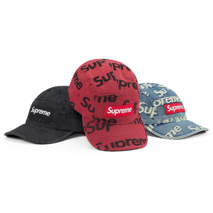 Supreme 21SS Frayed Logos Denim Camp Cap帽子